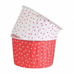24 Cx Cup Cakes Vermelho Bolinhas