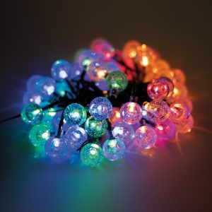 Grinalda 30 LED Multicor Bolas Cristal Decorativas 5m