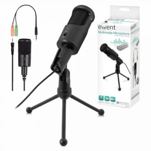 Microfone c/ Base Tripé Profissional Cancel. Ruído EWENT