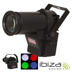Projetor Luz c/ LED RGBW 10W SPOT DMX MIC IBIZA