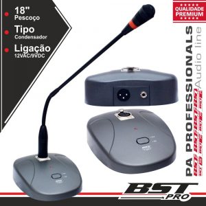 Microfone Condensador Pescoço Cisne 18" Botão BSTPRO