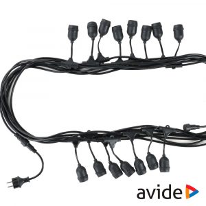 Corrente de Iluminação 15m p/ 15 Lâmpadas E27 IP44 AVIDE