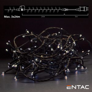 Grinalda 240 LEDs 3000K 24m c/ Alimentador ENTAC