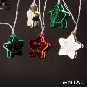 Grinalda 10 LEDs Estrelas Coloridas 2xAA 1.65m ENTAC