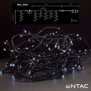 Grinalda 360 LEDs 6400K Cortina 8m c/ Alimentador ENTAC