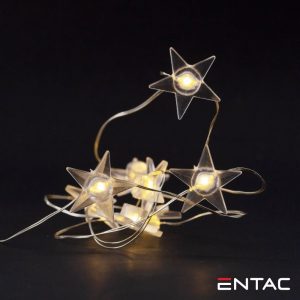 Grinalda 10 LEDs Estrela Arame 2xAA 1m ENTAC