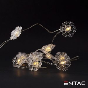 Grinalda 10 LEDs Floco Neve Arame 2xAA 1m ENTAC