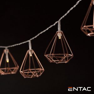 Grinalda 10 LEDs Estruturas Metálicas 2xAA 1.65m ENTAC