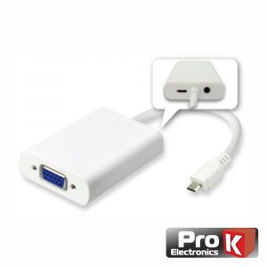 Adaptador USB-C 3.1/ VGA c/ Audio 1080p PROK