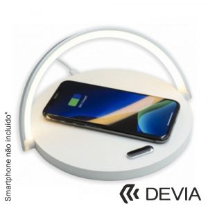 Carregador p/ Indução Branco Qi c/ Luz Led