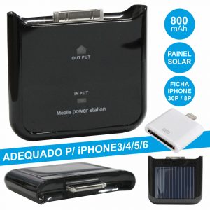 Powerbank 800Ma c/ Painel Solar p/ Iphone3/4/5/6