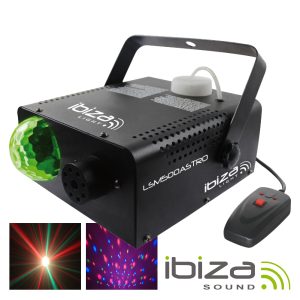 Máquina de Fumos 500W c/ 3 LEDs 3W RGB e Comando IBIZA