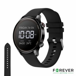 SmartWatch Multifunções P/ Android iOS Preto FOREVER