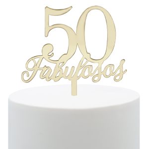 Topper Acrílico Ouro 50 Fabuloso
