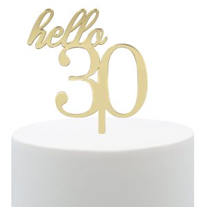 Topper Acrílico Ouro Hello 30