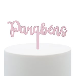 Topper Parabéns Rosa Gold