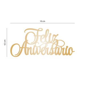 Aplique Ouro Feliz Aniversário