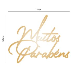 Aplique Ouro Ouro Muitos Parabéns