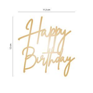 Aplique Ouro Ouro Happy Birthday