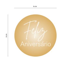 Topper Feliz Aniversário Redondo