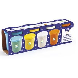 4 Potes de Plasticina Glitter